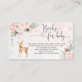 Roze kerst baby herten boeken voor baby ticket informatiekaartje (Voorkant)