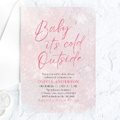 Roze Kerst Baby Het is Koud Buiten Baby shower Acryl Uitnodigingen
