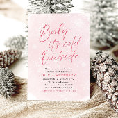 Roze Kerst Baby Het is Koud Buiten Baby shower Kaart