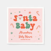 Roze Kerst Baby Meisje Douche Servet (Voorkant)