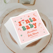 Roze Kerst Baby Meisje Douche Servet