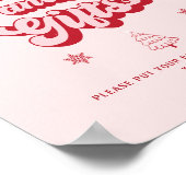 Roze Kerst Baby shower Boeken en geschenken Poster (Hoek)