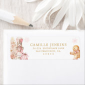 Roze Kerst Baby shower Etiket (Insitu)