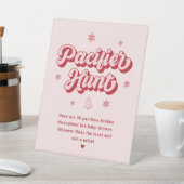 Roze Kerst Baby shower Fopspeen Hunt Spel Reclamebord Met Voetstuk (Insitu)