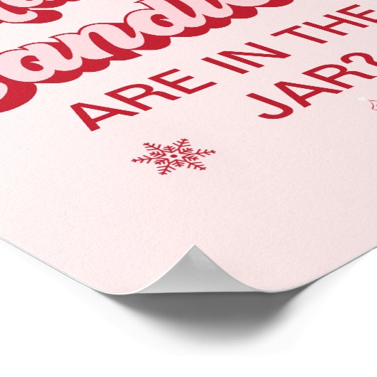 Roze Kerst Baby shower Spel Poster (Hoek)