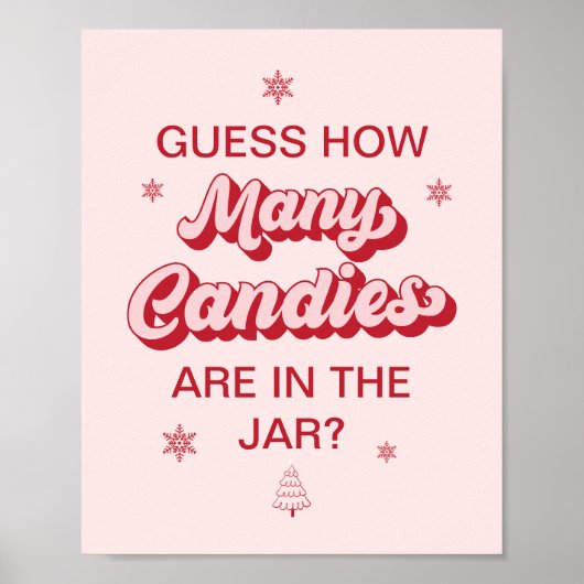 Roze Kerst Baby shower Spel Poster (Voorkant)