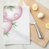 Roze kerst Baubles Kitchen Towelen Theedoek (Quarter Fold)