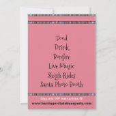 Roze Kerst Beer Jaarlijks Feest Uitnodigen Kaart (Achterkant)