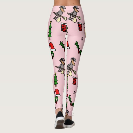 roze kerst befana leggings (Achterkant)
