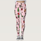 roze kerst befana leggings (Voorkant)