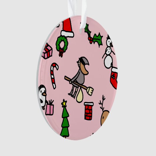 roze kerst befana ornament (voorkant)
