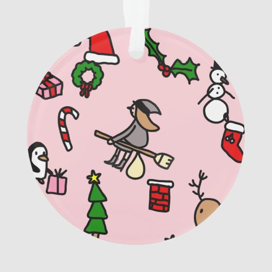 roze kerst befana ornament (achterkant)