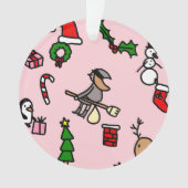 roze kerst befana ornament (voorkant)