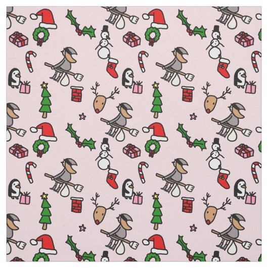 roze kerst befana stof (Swatch)