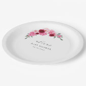 Roze Kerst Bloemen | Winter Meisje Baby shower Papieren Bordje (Gekanteld)