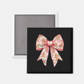 Roze Kerst Bow Coquette Xmas Gingerbread Vrouwen Magneet (Voorkant / Achterkant)