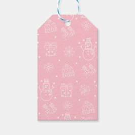 Roze kerst cadeaulabel