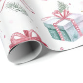 Roze Kerst Cadeaupakket Verpakkingspapier Cadeaupapier (Rol Hoek)