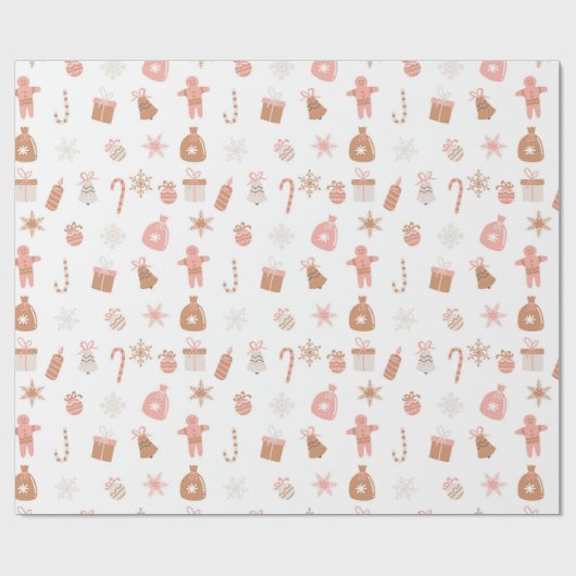 Roze kerst cadeaupapier (Vlak)