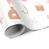 Roze kerst cadeaupapier (Rol Hoek)