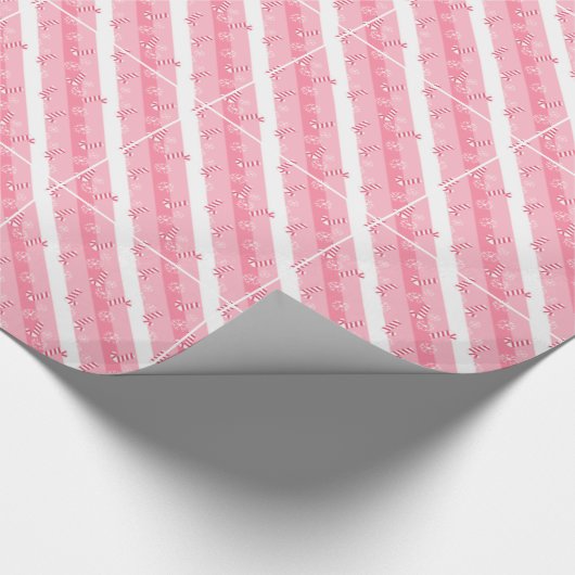 Roze kerst cadeaupapier (Hoek)