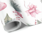 Roze kerst cadeaupapier (Rol Hoek)