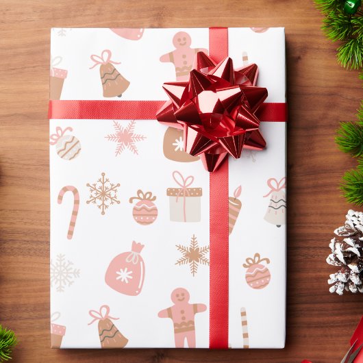 Roze kerst cadeaupapier