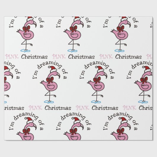 Roze kerst cadeaupapier (Vlak)