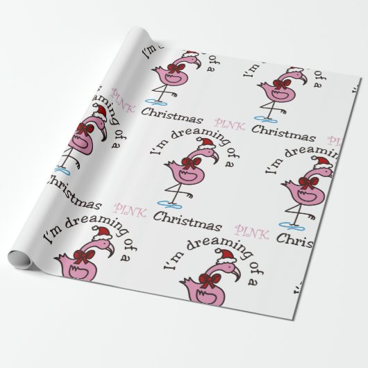 Roze kerst cadeaupapier (Uitgerold)
