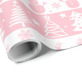 Roze kerst cadeaupapier (Rol Hoek)