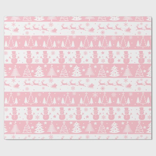 Roze kerst cadeaupapier (Vlak)