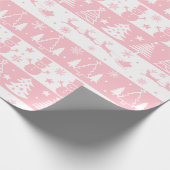 Roze kerst cadeaupapier (Hoek)