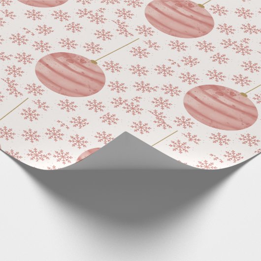 Roze kerst cadeaupapier (Hoek)