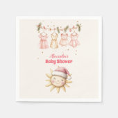 Roze Kerst Clothesline Baby shower Servet (Voorkant)