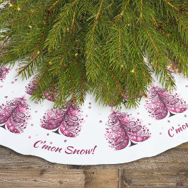 Roze Kerst C'mon Sneeuw Whimsical Tree Kerstboom Rok