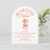 Roze Kerst Cocktailparty Uitnodiging (Staand voorkant)