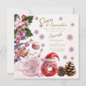 Roze Kerst Coco en Sprinkles Baby shower (Voorkant)