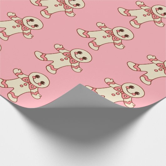 Roze Kerst Cookies Wrapping Papier (Hoek)