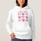 Roze Kerst Coquette bogen en koeien Hoodie (Voorkant)