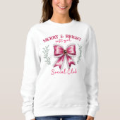 Roze Kerst Coquette boog Trui (Voorkant)