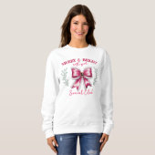 Roze Kerst Coquette boog Trui (Voorkant volledig)
