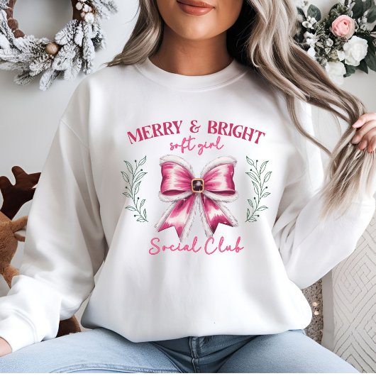 Roze Kerst Coquette boog Trui