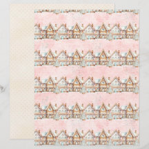 Roze Kerst Cute Pastel Scrapbook Papier
