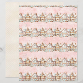Roze Kerst Cute Pastel Scrapbook Papier
