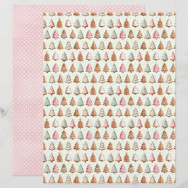 Roze Kerst Cute Pastel Scrapbook Papier