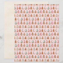 Roze Kerst Cute Pastel Scrapbook Papier