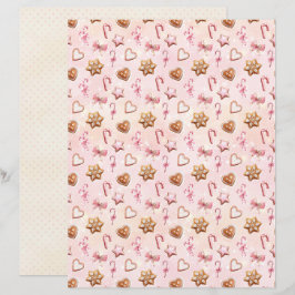 Roze Kerst Cute Pastel Scrapbook Papier