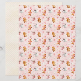 Roze Kerst Cute Pastel Scrapbook Papier