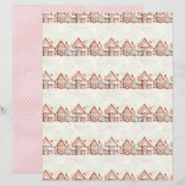 Roze Kerst Cute Pastel Scrapbook Papier