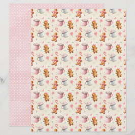Roze Kerst Cute Pastel Scrapbook Papier
